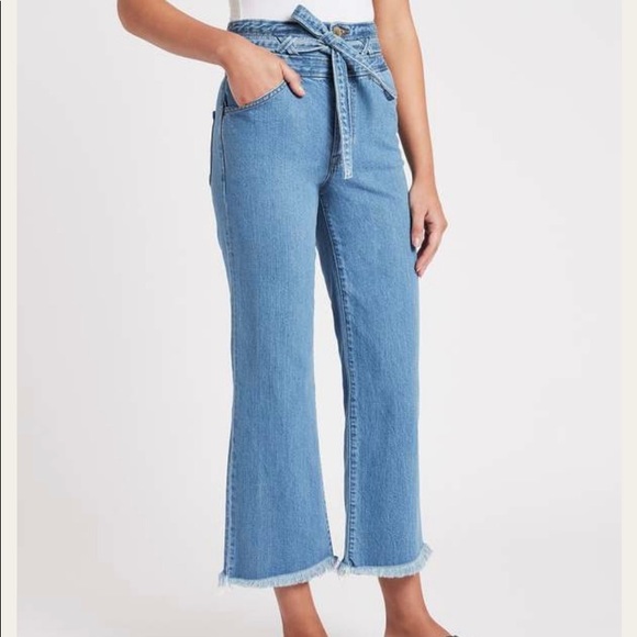 J Brand Sukey Crop High Waist Raw Hem Wide Leg Jeans x Revolve sz 26 & 28  NWT - Picture 5 of 14